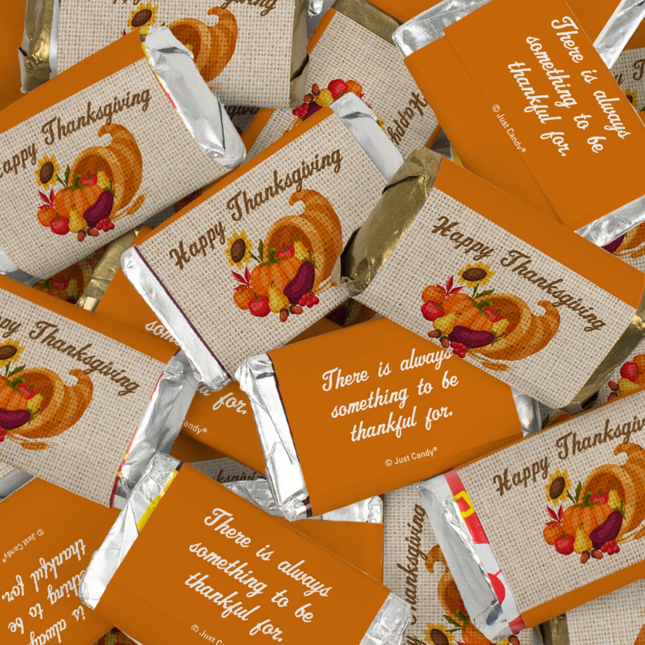 34 Pcs Cornucopia Thanksgiving Assorted Wrapped Chocolate Miniature Bar Candy Favors (10oz)